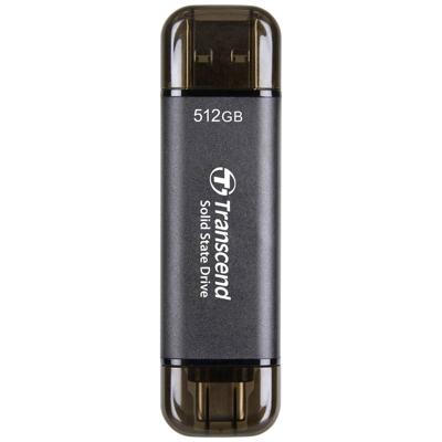 Transcend ESD310C 512 GB Externe SSD harde schijf USB-A 3.2 Gen 2, USB-C Zwart TS512GESD310C