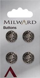 Milward Knoop Metaal Bloemblad 12mm (4 stuks)