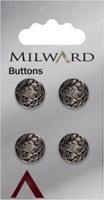 Milward Knoop Metaal Bloemblad 12mm (4 stuks)