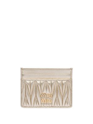 Miu Miu porte-cartes à design matelassé - Tons neutres