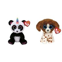 Ty - Knuffel - Beanie Boo's - Paris Panda & Muddles Dog