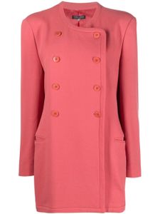 Giorgio Armani Pre-Owned veste sans col à boutonnière croisée (années 1980) - Rose