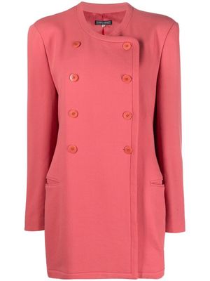 Giorgio Armani Pre-Owned veste sans col à boutonnière croisée (années 1980) - Rose