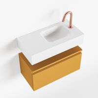 Toiletmeubel Mondiaz Andor | 60 cm | Meubelkleur Ocher | Lex vrijhangend wastafel Talc Rechts | 1 kraangat