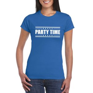 Party time t-shirt blauw dames