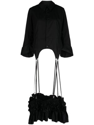Noir Kei Ninomiya chemise en coton à volants