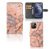 iPhone 12 | 12 Pro (6.1") | Bookcase | Marmer Oranje iPhone 12 | 12 Pro (6.1") | Bookcase | Marmer Oranje