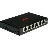 Roline ROLINE Mini-Patchpanel, Kat.6A/Kl.EA, 0,5HE, 6x RJ45 Ports, geschirmt , schwarz Patchpaneel Zwart