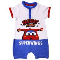 Super Wings Romper Fastest Delivery Katoen Blauw/rood Mt 18 Mnd - thumbnail