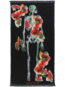 Alexander McQueen foulard Orchid Skeleton Stole - Bleu