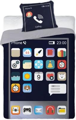 Smartphone dekbedovertrek - 140x200 cm - 70x90 - Katoen
