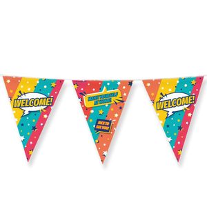 Paperdreams Vlaggenlijn - Welkom feest- 10m - diverse kleuren - folie