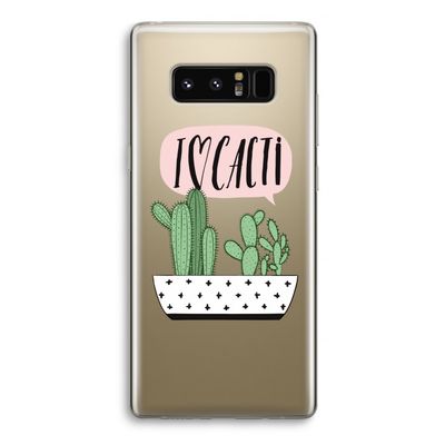 I love cacti: Samsung Galaxy Note 8 Transparant Hoesje