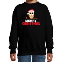 Leuke dieren Kersttrui christmas uil sweater Kerst zwart voor kinderen - thumbnail