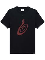 Courrèges t-shirt en coton à imprimé graphique - Noir