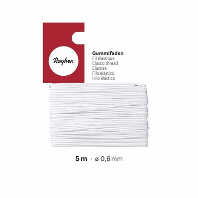 Hobby elastiek - 3x - wit - 0,6 mm dikte - 5 meter lang - hobbyband - hobbyelastiek