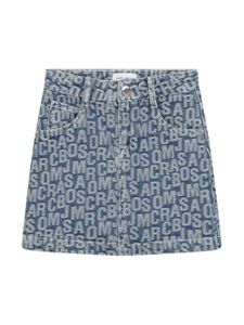 Marc Jacobs Kids jupe en jean à logo en jacquard - Bleu