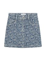 Marc Jacobs Kids jupe en jean à logo en jacquard - Bleu