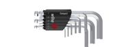 Wiha Stiftsleutelset | in Compact houder | Zeskantkogelkop | 10-delig | kort | mat verchroomd - 40410 - 40410