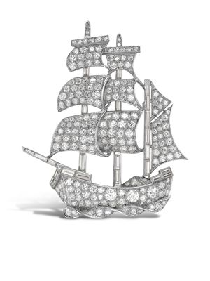 Pragnell Vintage broche en platine sertie de diamants - Argent