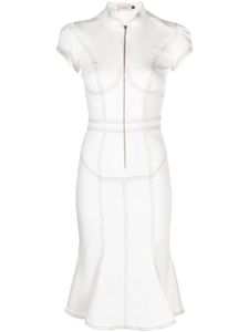Murmur robe en jean Underline à coutures contrastantes - Blanc