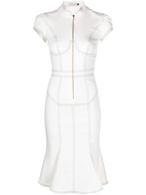 Murmur robe en jean Underline à coutures contrastantes - Blanc
