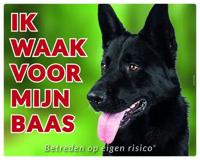 Duitse Herder Zwart Waakbord - Ik waak voor mijn baas