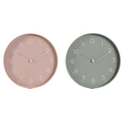 Muurklok Home ESPRIT Munt PVC 30 x 4 x 30 cm (2 Stuks)