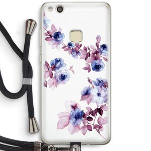 Waterverf bloemen: Huawei Ascend P10 Lite Transparant Hoesje met koord