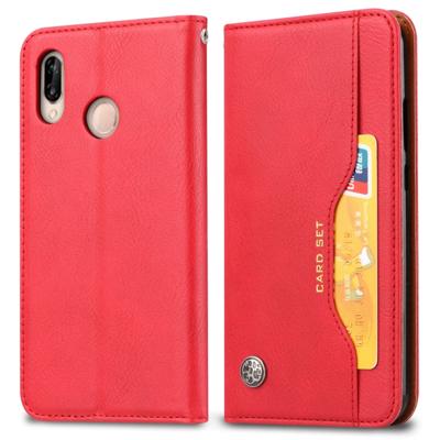 Knead huidtextuur horizontale Flip lederen case voor Huawei P30 lite met foto frame & houder & kaartsleuven & portemonnee (rood)