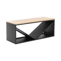 Brandhoutrek - met bank - 20/30 kg - 104 x 35 x 41 cm - staal / hout - zwart