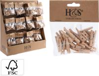 Knijpers set hout 4ass kerstversiering - Nampook
