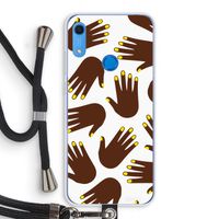 Hands dark: Huawei Y6s Transparant Hoesje met koord