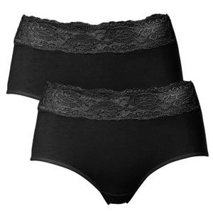 Trofe Lace Trimmed Midi Briefs 2 stuks