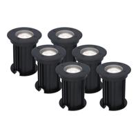 Set van 6 Maisy LED Grondspots Rond - Dimbaar - GU10 - 6500K daglicht wit - 4 Watt 345 Lumen - Rond - Ø12cm - Tuinspot - Oprit - Zwart - IP67 waterdicht
