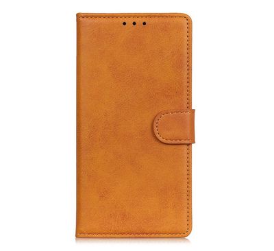Casecentive Leren Wallet case met sluiting iPhone 13 tan