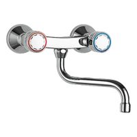 Keukenkraan Tres ESE-23 | Wandmontage | 360° Draaibaar | Mengkraan | 2-knops | Rond | Chroom