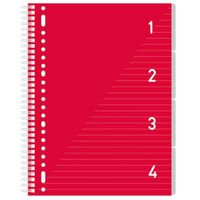 Kangaro schrijfblok 4-in-1 gelinieerd A4 papier rood/wit - thumbnail