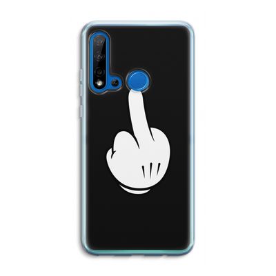 Middle finger black: Huawei P20 Lite (2019) Transparant Hoesje