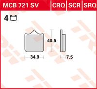TRW Remblokken, en remschoenen voor de moto, MCB721SCR Sinter carbon - thumbnail