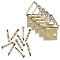 Ophangsysteem - 20x stuks - schildersdoeken haakjes - messing - 10 mm - schilderijhaakjes Ophangsysteem - 20x stuks - schildersdoeken haakjes - messing - 10 mm - schilderijhaakjes