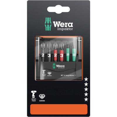 Wera Mini-Check IMP DC 50 mm PH/PZ/TX 05073890001 Bitset 6-delig Kruiskop Phillips, Kruiskop Pozidriv, Binnen-Torx Impactor technologie