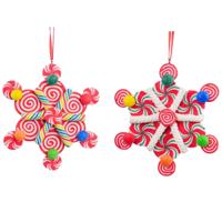 4.75 inch H Clay Dough Candy Snowflake Orna X 2. 5x5x10 cm kerstornament - Kurt s adler
