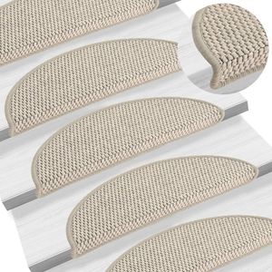 VidaXL Trapmatten zelfklevend 15 st sisal-look 56x17x3cm zilverkleurig