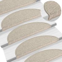VidaXL Trapmatten zelfklevend 15 st sisal-look 56x17x3cm zilverkleurig VidaXL Trapmatten zelfklevend 15 st sisal-look 56x17x3cm zilverkleurig