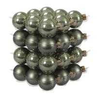 Kleine kerstballen - 36x st - legergroen - D4 cm - glas - kerstversiering Kleine kerstballen - 36x st - legergroen - D4 cm - glas - kerstversiering