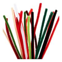 Creativ Company Chenille 6mm x 30cm kerst kleuren- 25st.