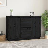 Dressoir 111x34x75 cm massief grenenhout zwart