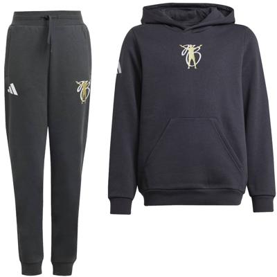 adidas Jude Bellingham Trainingspak Hooded 2024-2025 Kids Donkergrijs Wit Goud
