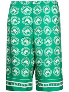 Gucci short en soie à imprimé graphique - Vert